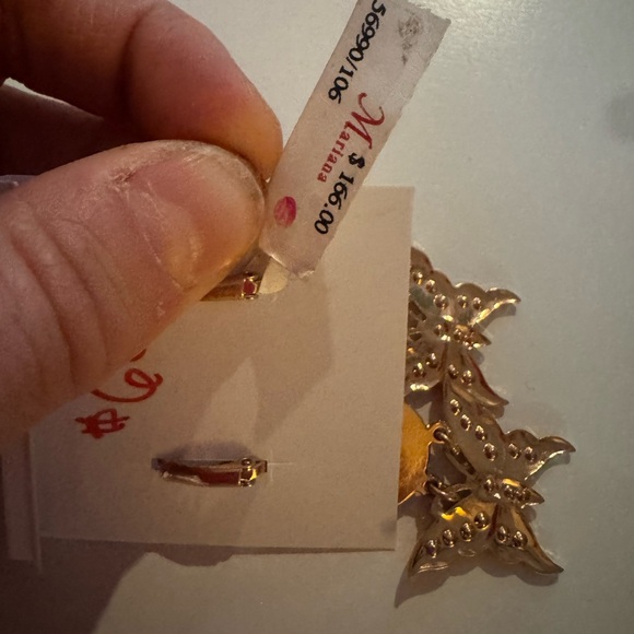 Mariana Gold and Purple Butterfly Earrings - Picture 3 of 3